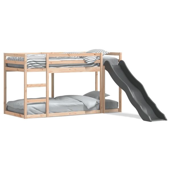 vidaXL Bunk Bed with Slide&Ladder without Mattress 90x200 cm