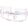 vidaXL Bed Frame without Mattress White Solid Wood Pine 90x200 cm