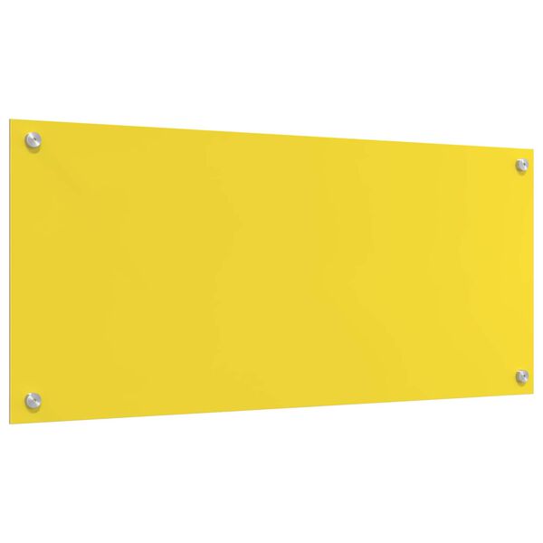 vidaXL Kitchen Backsplash Yellow 90 x 40 x 0.6 cm Tempered Glass