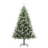 vidaXL Artificial Hinged Christmas Tree with Flocked Snow 180 cm