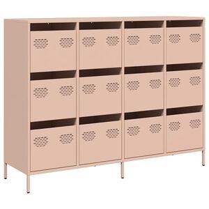 vidaXL Sideboard Pink 135x39x103,5 cm Cold-rolled Steel