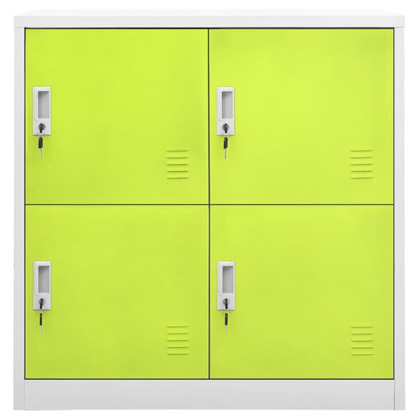 vidaXL Locker Cabinets 2 pcs Light Grey and Green 90x45x92.5 cm Steel