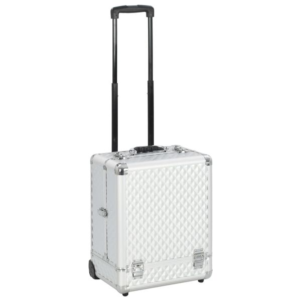 vidaXL Make-up Trolley 35x29x45 cm Silver Aluminium