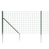 vidaXL Wire Mesh Fence with Spike Anchors Green 1x25 m