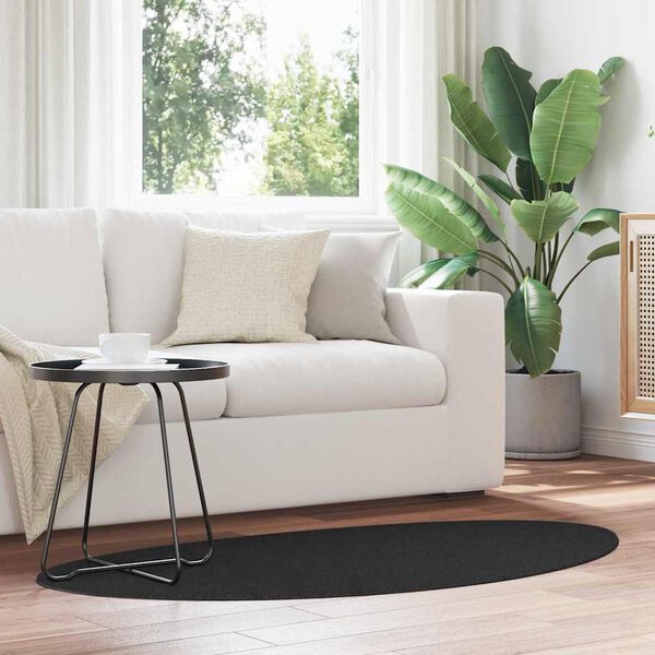 vidaXL Carpet Folding HUARTE Black 80 x 150 cm Polyester