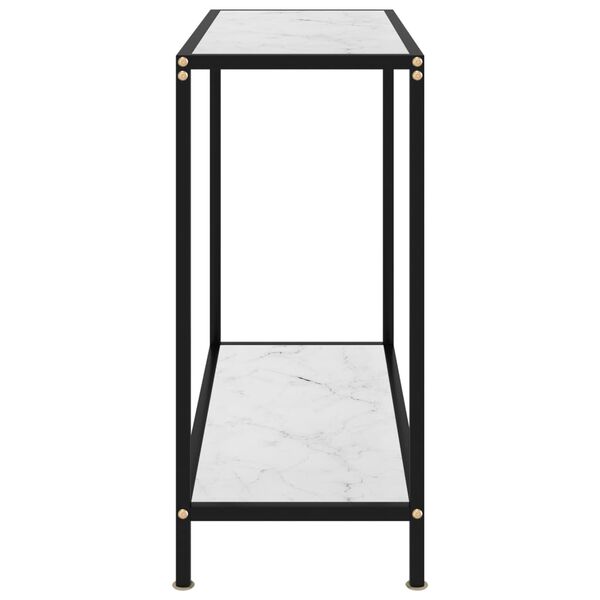 vidaXL Console Table White 80x35x75 cm Tempered Glass
