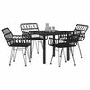 vidaXL Garden Dining Set 5 pcs Black Powder-Coated Steel