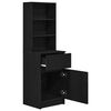 vidaXL Bedside Cabinet Black 39x35x125 cm Engineered Wood