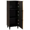vidaXL Side Cabinet Black and Gold 40 x 33.5 x 110 cm Solid Mango Wood