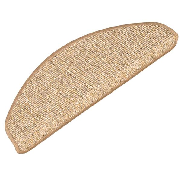 vidaXL Stair Mats 15 pcs 65x21x4 cm Light Brown Half Round Large