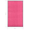 vidaXL Doormat Washable Pink 90x150 cm