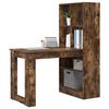 vidaXL Desk with Shelf Smoked Oak 122 x 67 x 145 cm Engineered Wood