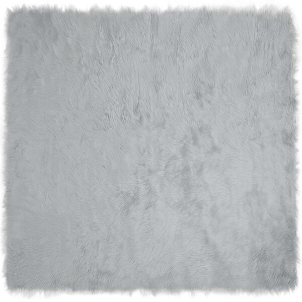 vidaXL Faux Sheepskin Rug Tafalla Grey 120 x 120 cm Polyester