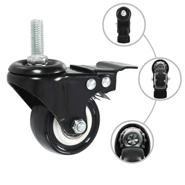 vidaXL Swivel Casters with Brakes 4 pcs 50 mm