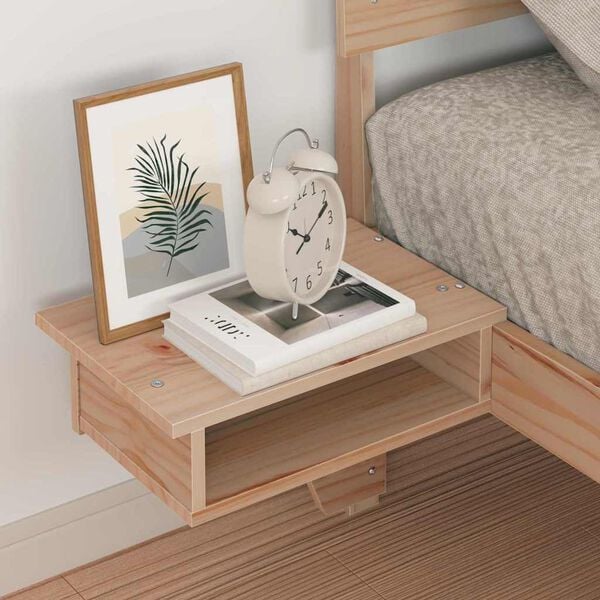 vidaXL Bed Frame with Headboard Brown 75 x 190 cm Solid Pine Wood