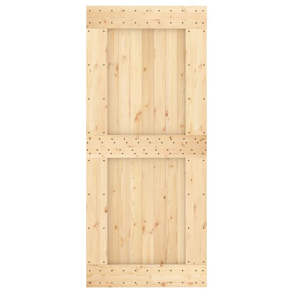 vidaXL Sliding Door with Hardware Set 90x210 cm Solid Wood Pine