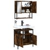 vidaXL 2 Piece Bathroom Furniture Set Smoked Oak Engineered Wood