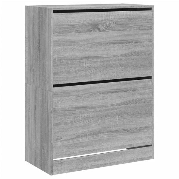 vidaXL Shoe Cabinet with 2 Flip-Drawers Grey Sonoma 80x42x108 cm