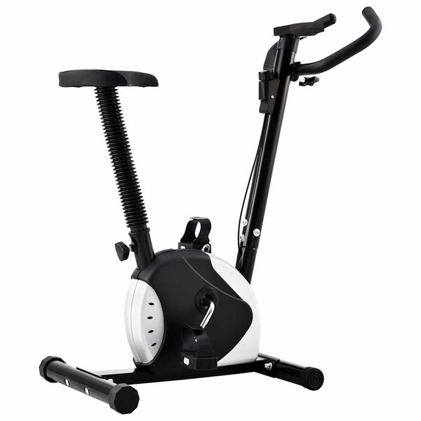 vidaXL Exercise Bike with Belt Resistance Black