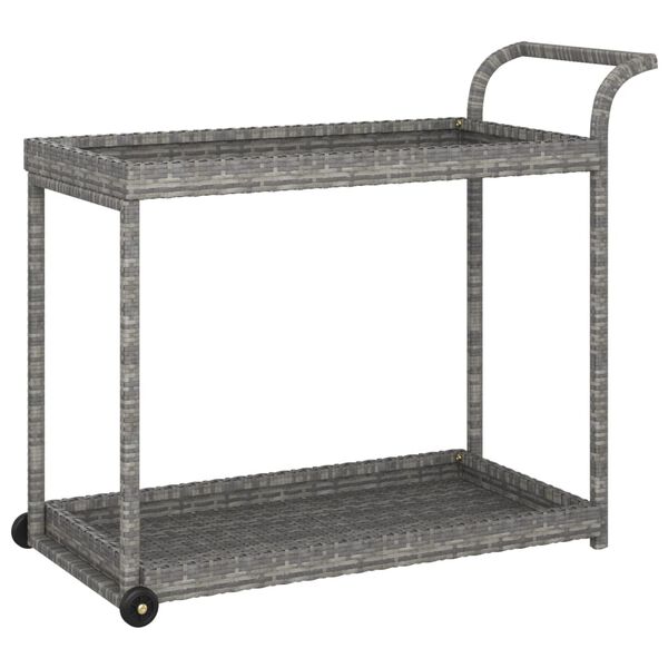 vidaXL Bar Cart Grey 100x45x83 cm Poly Rattan