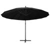vidaXL Hanging Garden Parasol Black 3 m Aluminium Pole