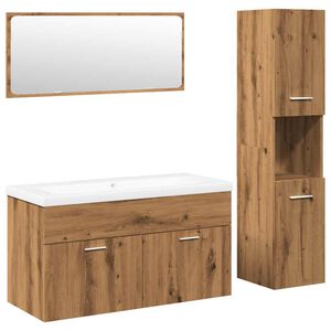 vidaXL 4 Piece Bathroom Furniture Set Artisan Oak Engineered Wood