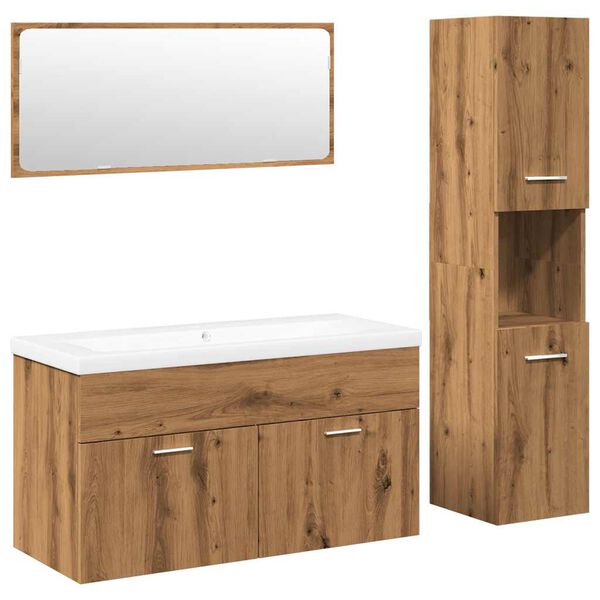 vidaXL 4 Piece Bathroom Furniture Set Artisan Oak Engineered Wood