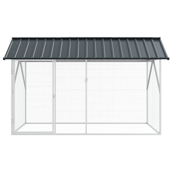 vidaXL Bird Cage Anthracite 227 x 112 x 141 cm Galvanised Steel