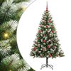 vidaXL Artificial Hinged Christmas Tree with Flocked Snow 150 cm