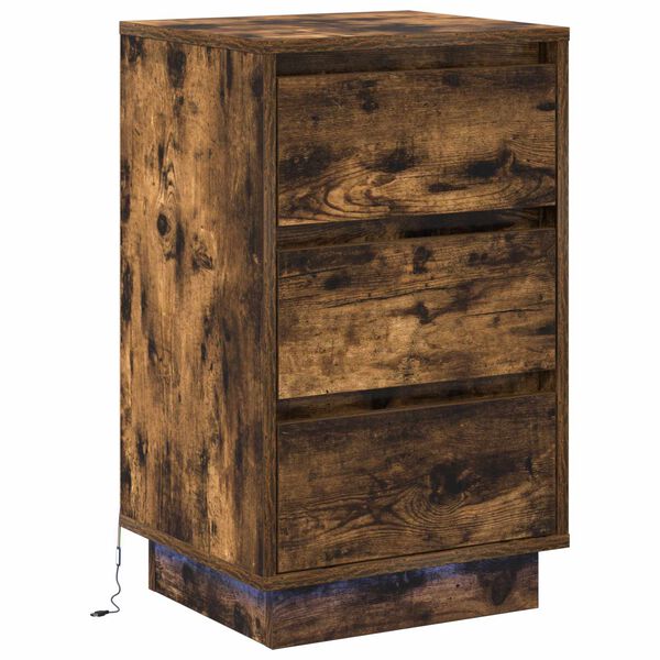 vidaXL Bedside Cabinet Smoked Oak 39 x 34.5 x 65 cm Engineered wood