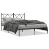 vidaXL Metal Bed Frame without Mattress with Headboard Black 140x190cm