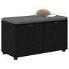 vidaXL Hall Bench with Cushion with Storage Black Oak 80 x 46 x 46 cm