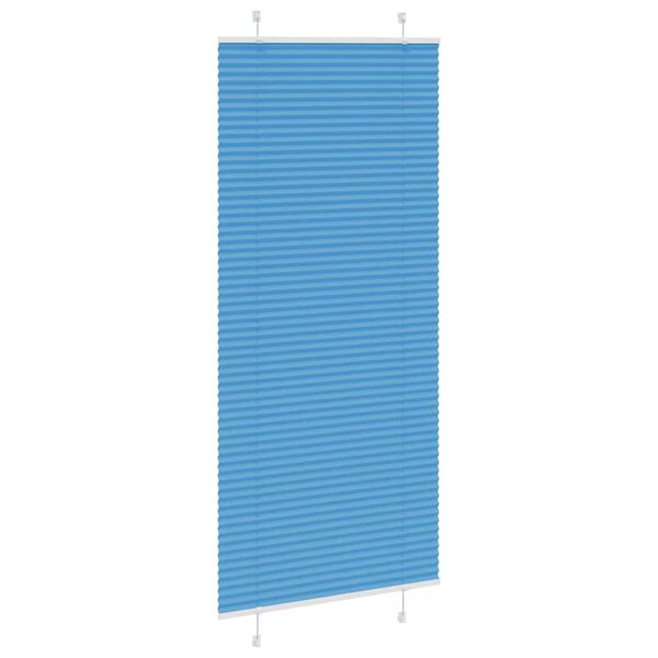 vidaXL Pleated Blind Blue 95x200 cm Fabric Width 94.4 cm Polyester