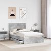 vidaXL Bed Frame with Drawer Concrete Grey 120 x 190 cm Engineer Wood