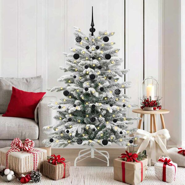 vidaXL Artificial Hinged Christmas Tree White 150 cm PE and PVC