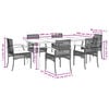vidaXL 7 Piece Garden Dining Set with Cushions Beige Poly Rattan
