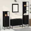 vidaXL Bathroom Furniture Set with Shelf 4 pcs Black Engineered wood