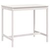 vidaXL Garden Table White 121x82.5x110 cm Solid Wood Pine