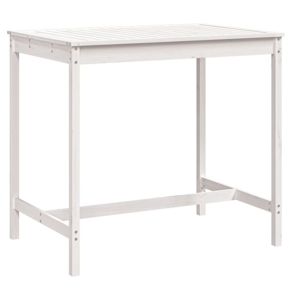vidaXL Garden Table White 121x82.5x110 cm Solid Wood Pine