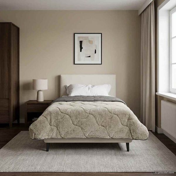 vidaXL Full Year Duvet Quilted Light grey 135 x 200 cm