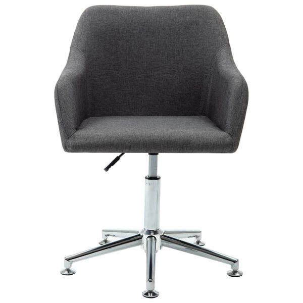 vidaXL Swivel Office Chair Dark Grey Fabric
