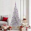 vidaXL Christmas Tree with 300 LEDs with Stand Silver 180 cm PET