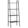 vidaXL Standing Shelf | Black | Engineered wood, Steel | Medium | Bookshelf