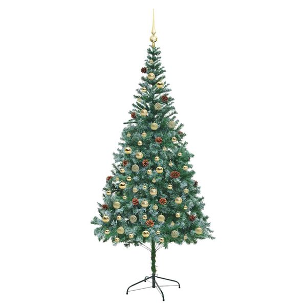 vidaXL Artificial Christmas Tree with Stand Green 210 cm PVC and Steel