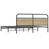vidaXL Metal Bed Frame without Mattress Smoked Oak 193x203 cm