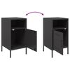 vidaXL Bedside Cabinet Black 36x39x68 cm Steel