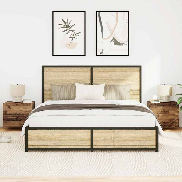 vidaXL Bedside Cabinet 2 pcs Old Wood 50 x 39 x 41 cm Engineered Wood