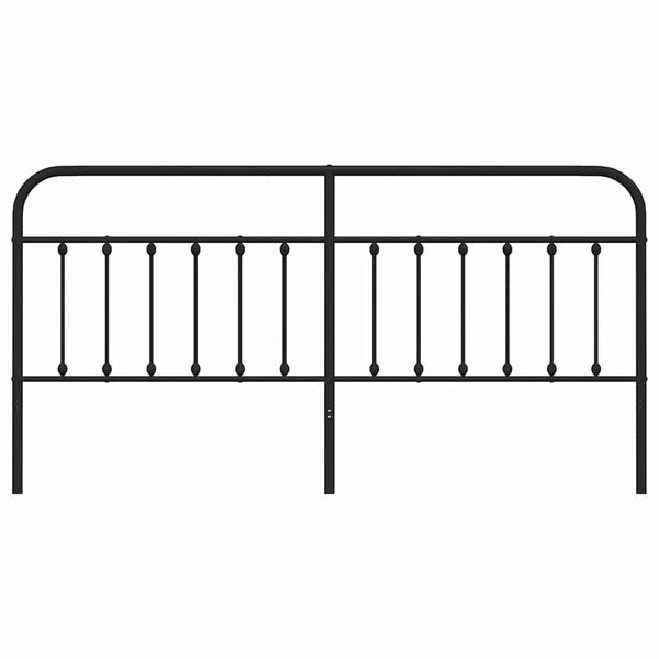 vidaXL Metal Replace Headboard Black 193 cm