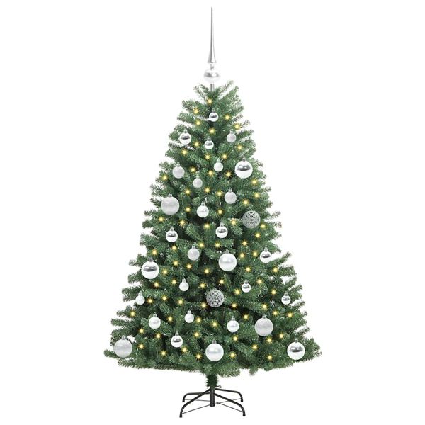 vidaXL Artificial Hinged Christmas Tree Green 120 cm PVC and Metal