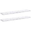 vidaXL Wall Shelf 2 pcs White Marble 120 x 23.5 x 4 cm Engineered Wood